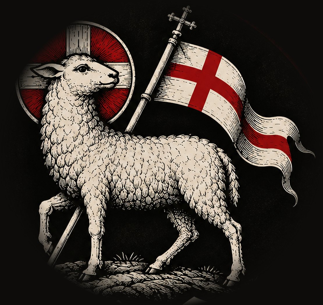 The Agnus Dei: the Lamb of God bearing the banner of victory