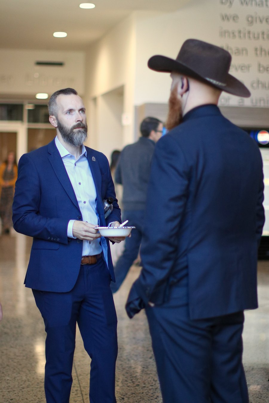 Men of King’s Way in conversation after worship